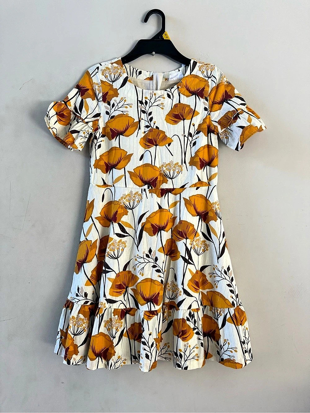 NWT Gap Kids Girls Floral Dress Size Large 10 Gold Thread
